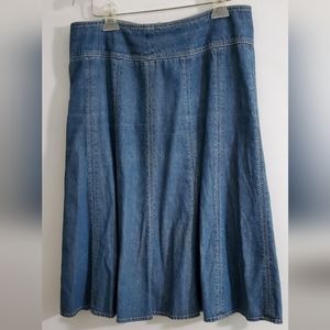 Jones New York Signature Skirt Blue Denim Year Round Cotton Slim Silhouette